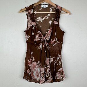 Top Women M Floral Babydoll Forest‎ Fairy Grunge Vintage Y2K Sheer Floral